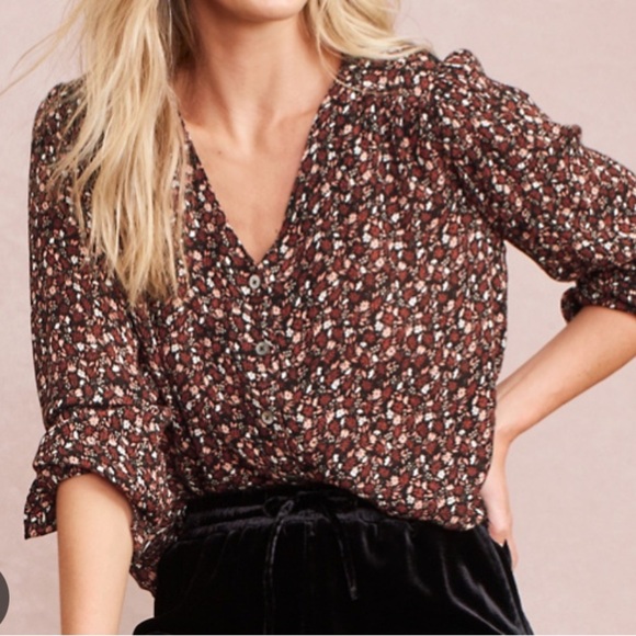 Garnet Hill | Clio Blouse. Floral Boho Button down. Size 10. Cottage core. - Picture 6 of 6